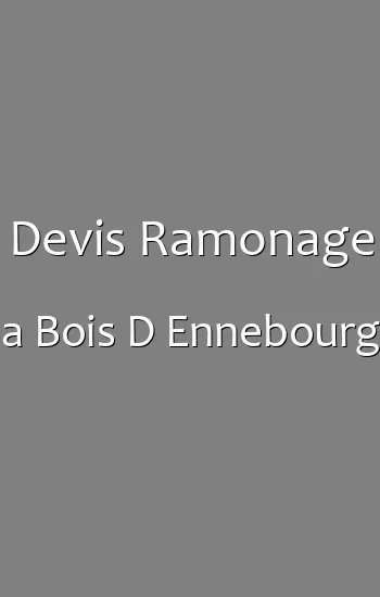 Devis Ramonage a Bois D Ennebourg