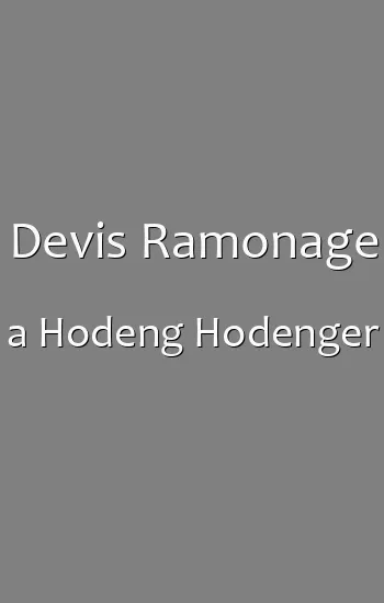 Devis Ramonage a Hodeng Hodenger