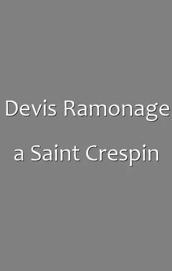 Devis Ramonage a Saint Crespin