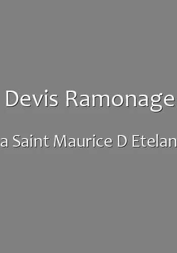 Devis Ramonage a Saint Maurice D Etelan
